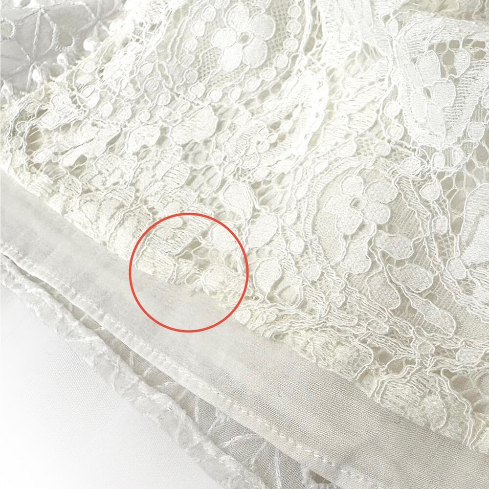 WHBM Lace Blouse Women 4 Ivory Victorian Romantic Coquette Prairie Sheer - Picture 5 of 7